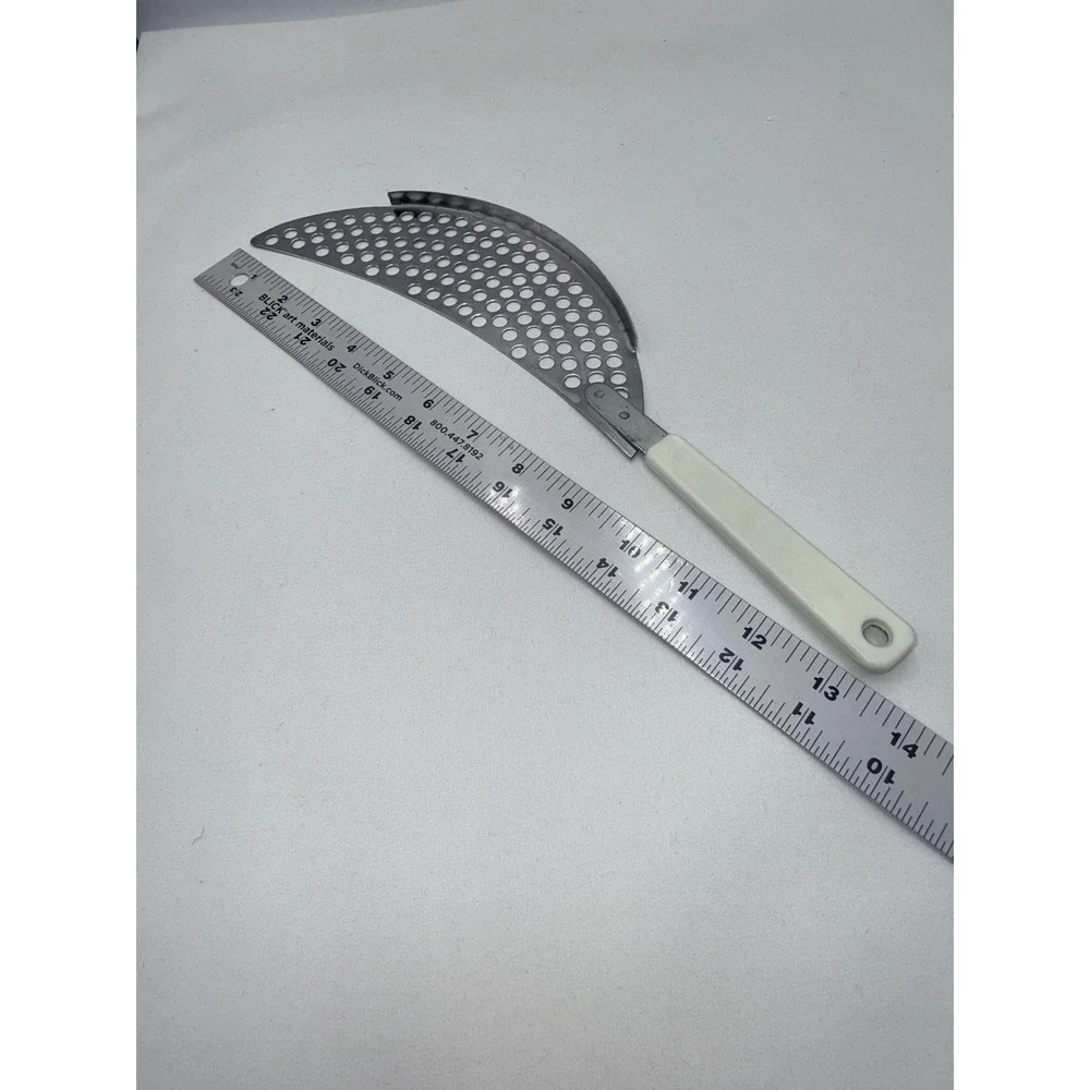 Crescent Pot Strainer Kitchen Tool Silver White Stainless